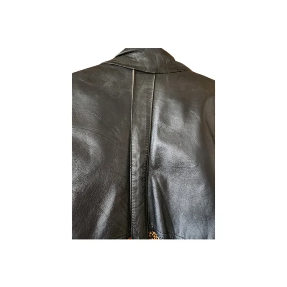 Women's Floral Leather Pelle Spring Jacket size M - Picture 7 of 10